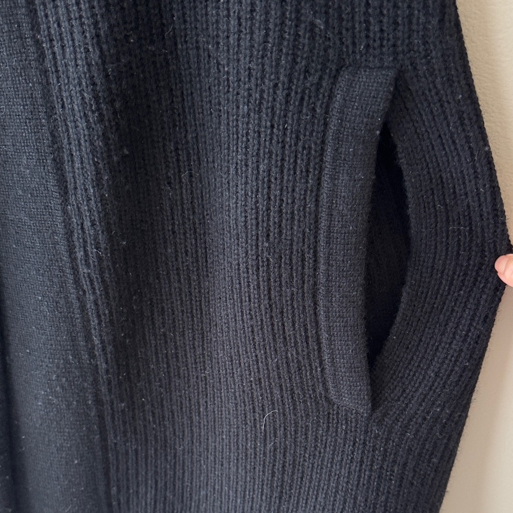 Classics Entier Black Ribbed Knit Shawl/Cardigan - Picture 4 of 12